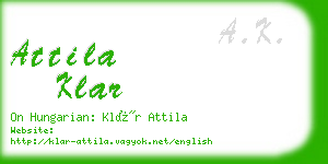 attila klar business card